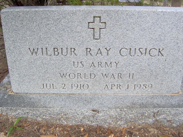 Headstone for Cusick, Wilbur Ray